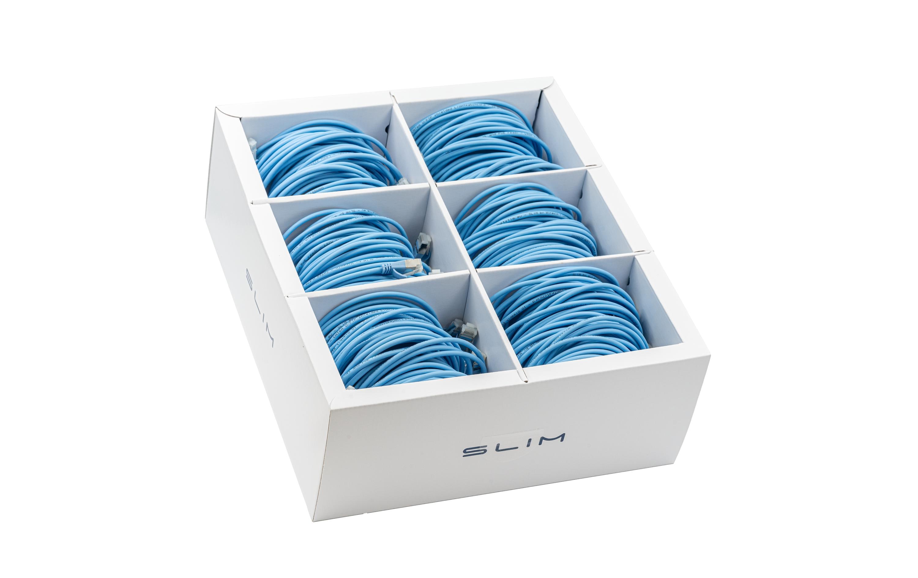 Slimpatchkabel RJ-45, Cat 6A, U/FTP, 3 m, Blau, 36-Pack<br>SLIM Multipack, 36x 3.0m KAT6A Patchkabel, blau