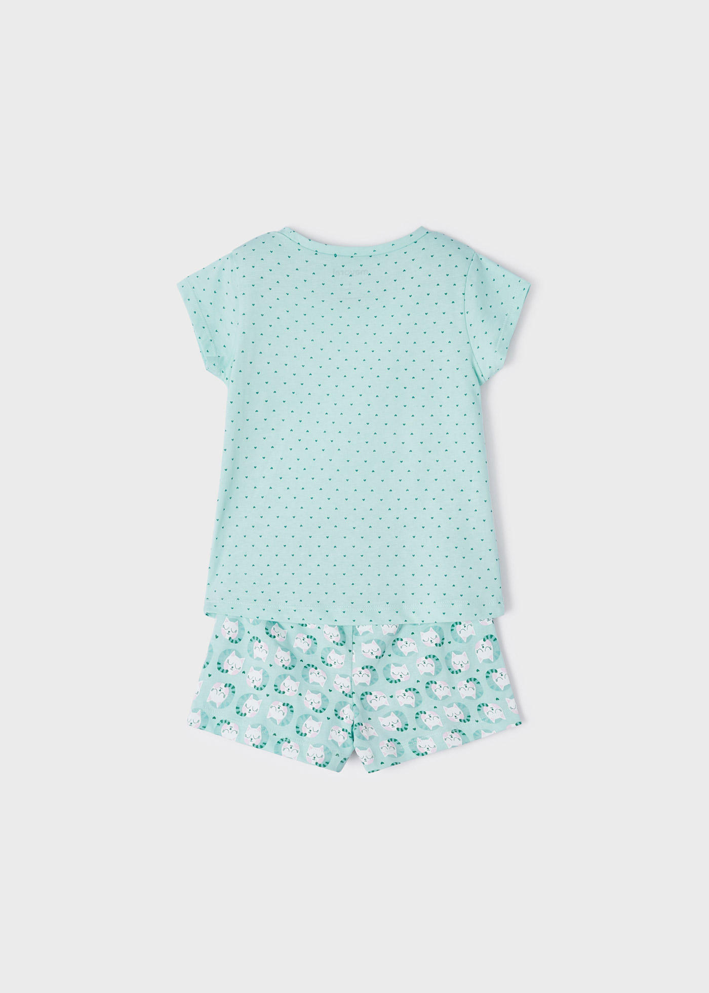 Pijama de manga curta em algodão sustentável para meninas
