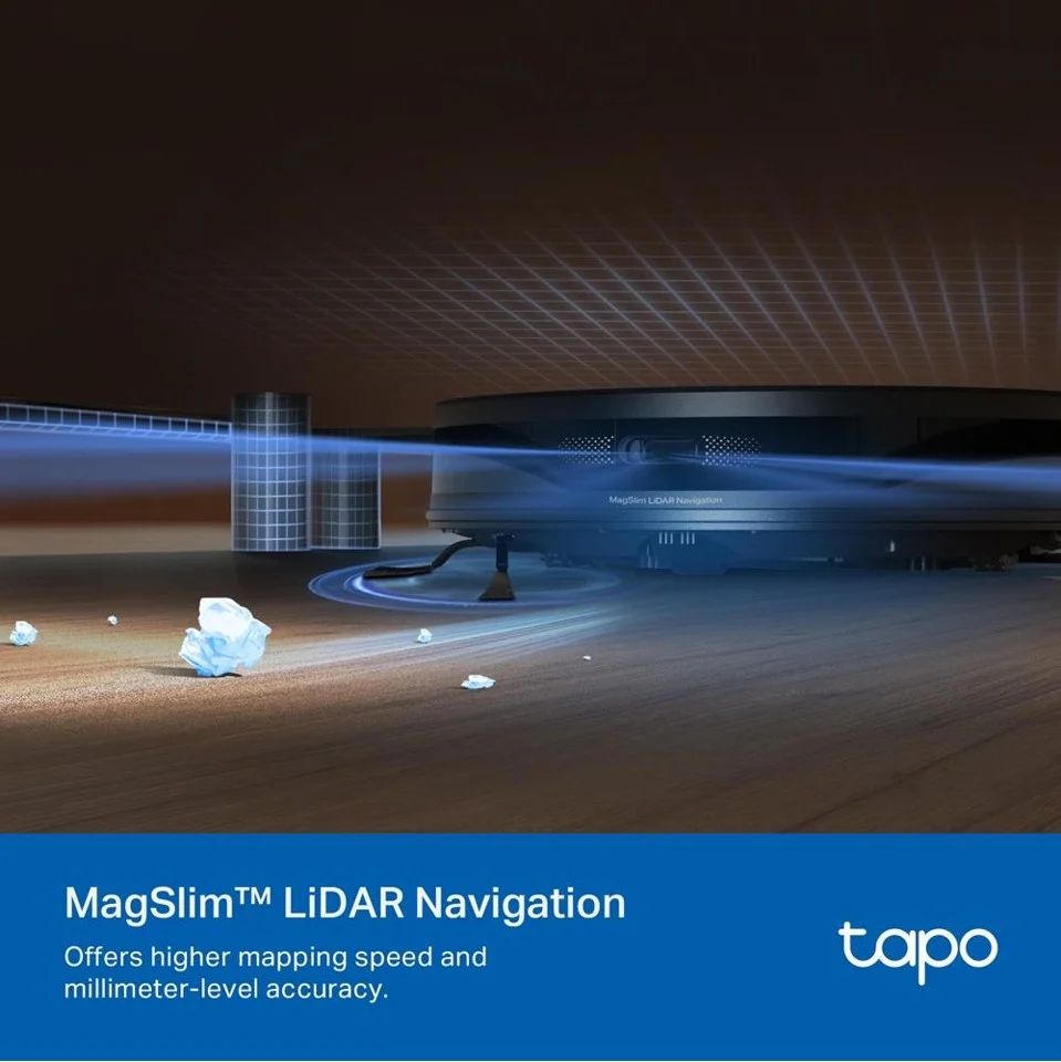 TP-Link - Tapo RV20 Max Plus 5300Pa Suction MagSlim LiDAR Navigation Robot Vacuum and Mop with Auto-Empty Dock