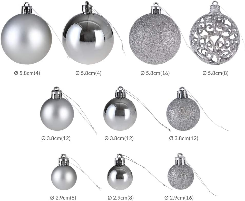 (100er Set) Christbaum Schmuck Weihnachtskugeln Deko Ornamente - Blau
