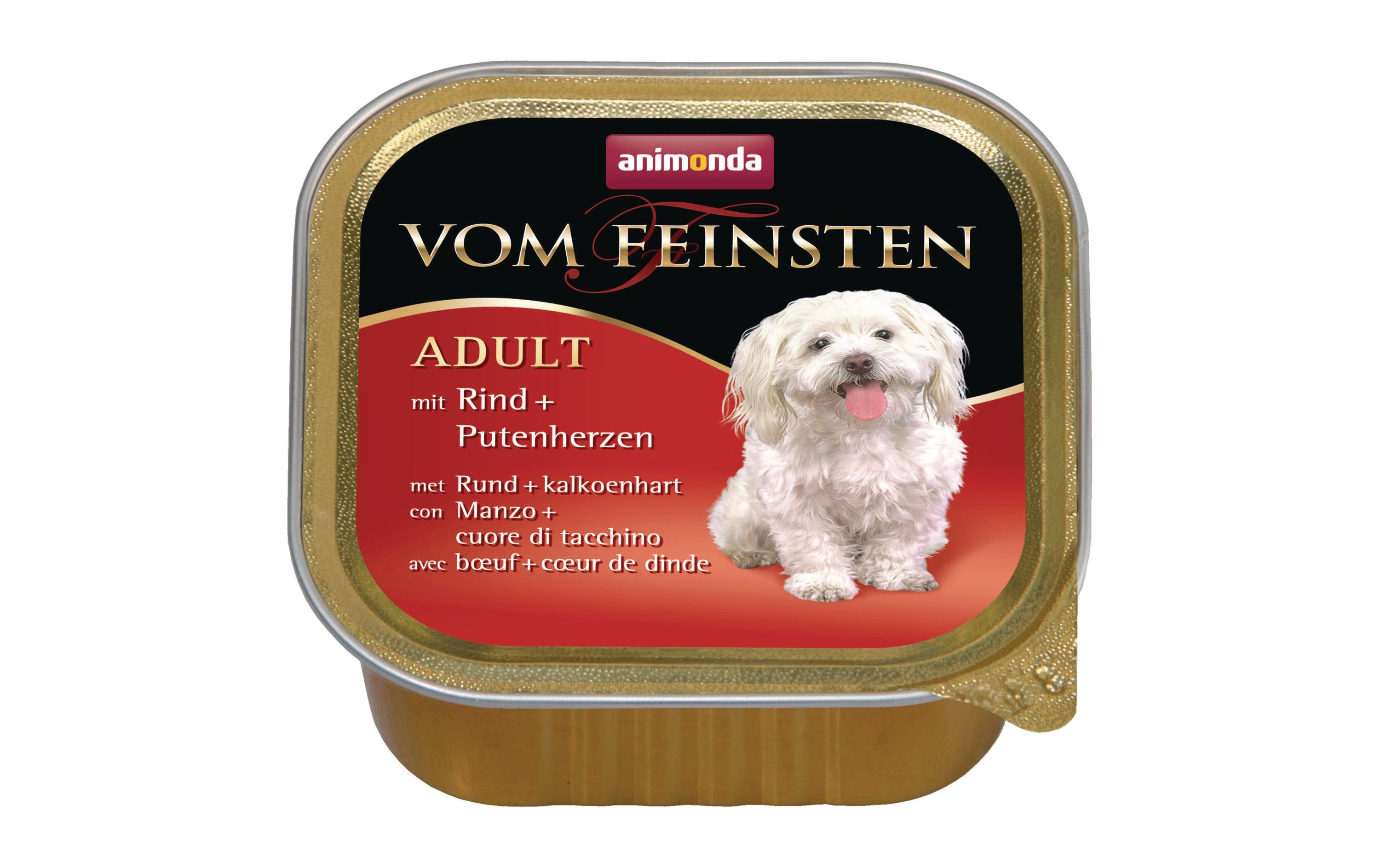 Nassfutter Vom Feinsten Adult Rind & Putenherzen, 22 x 150 gAlleinfuttermittel für ausgewachsene Hunde