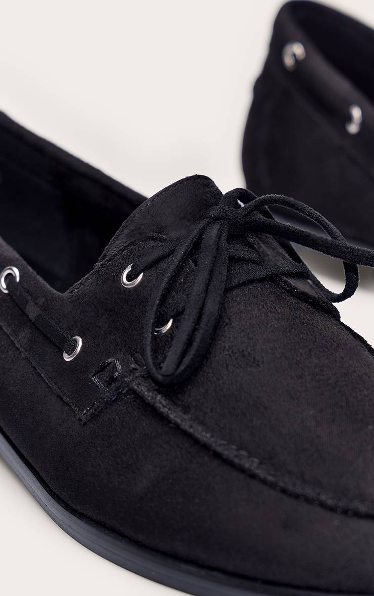 Noir Mocassin Bateau À Détail Pompon En Synthétique