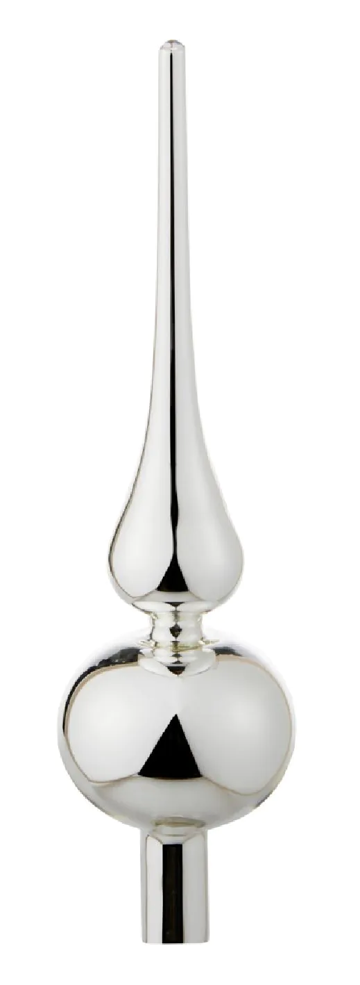 Weihnachtsbaumspitze, silber glänzend, 25 cm