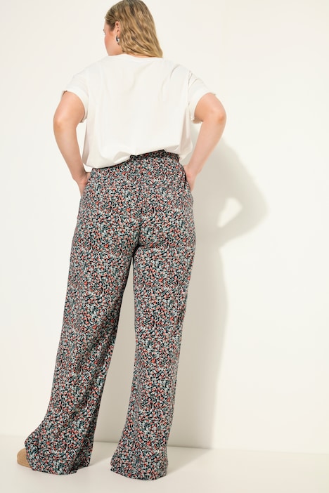Hose, Wide Legs, High Waist, Millefleur-Print