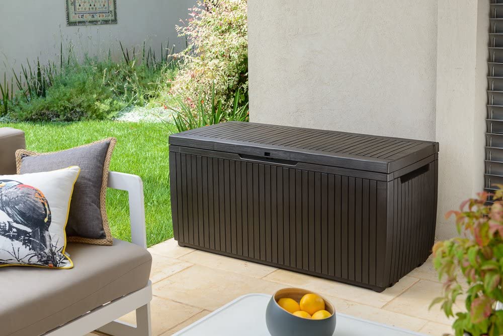 Keter Kissenbox Sitztruhe Gartenbox Springwood braun