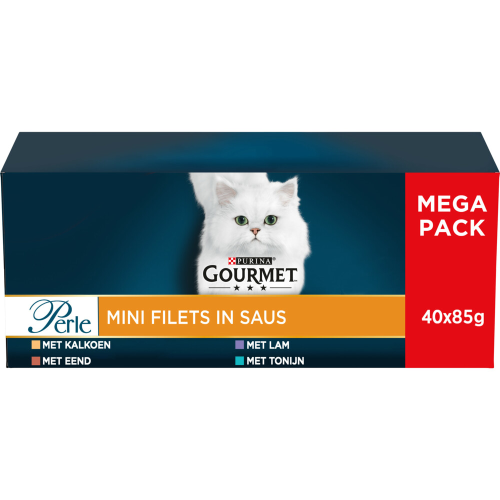 Gourmet Perle Mini Filets in SausKalkoen, Eend, Tonijn & Lam40 x 85 gr
