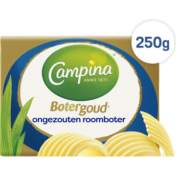 Campina Botergoud Ongezouten Roomboter 250 g