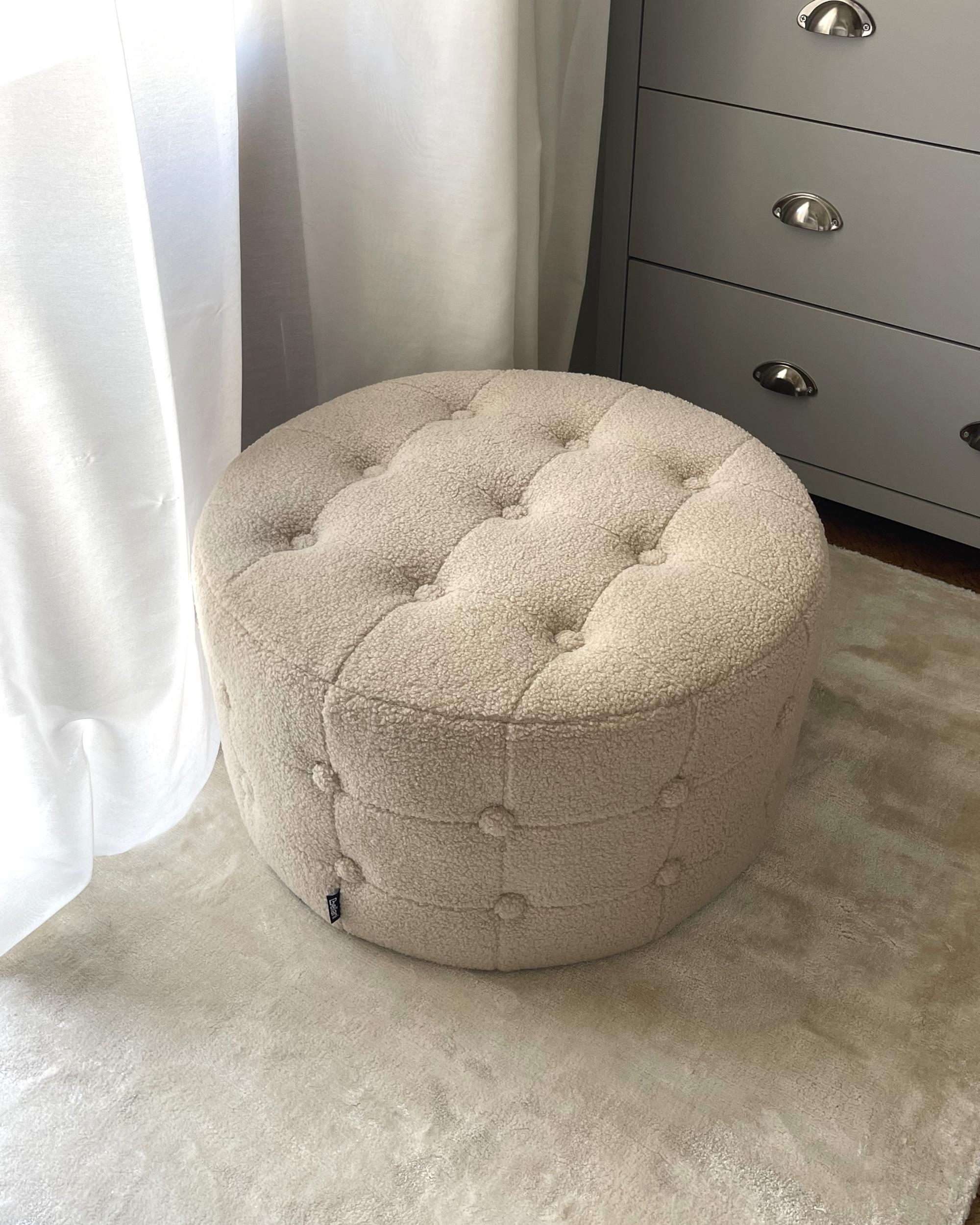 Poef TAMPA Bouclé Beige