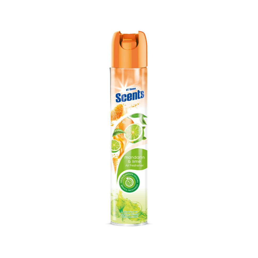6x At Home Luchtverfrisser Spray Mandarijn en Limoen400 ml