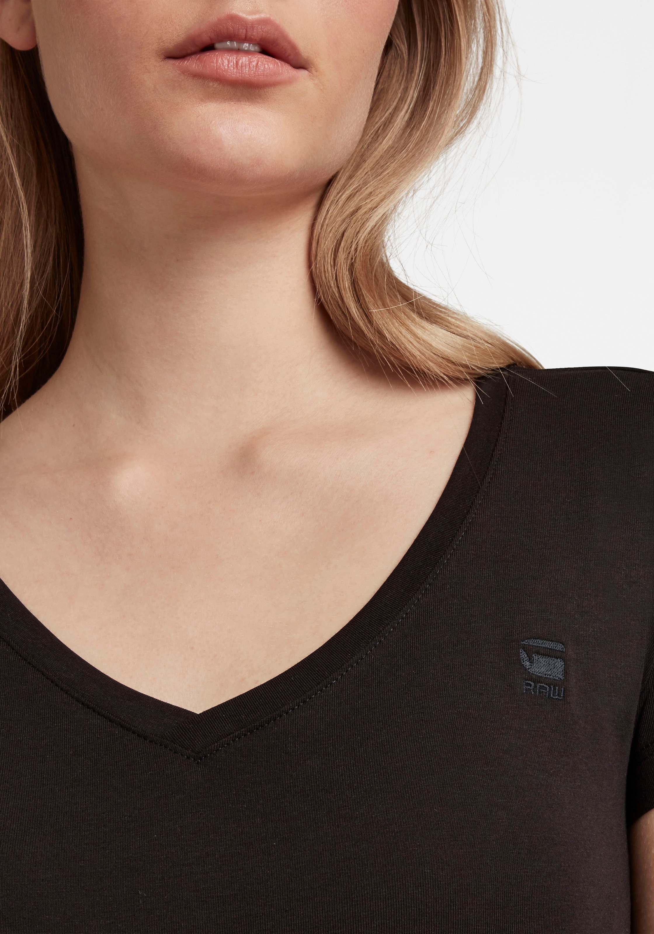 G-STAR V-Shirt »Base v t wmn cap sl«, mit kleinem Logodruck vorne