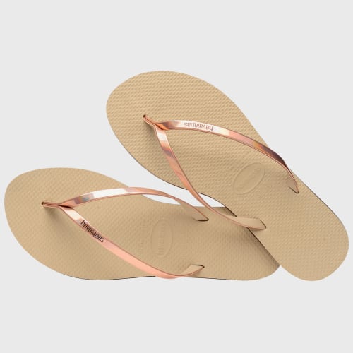Tongs Femme You Metallic Beige Rose