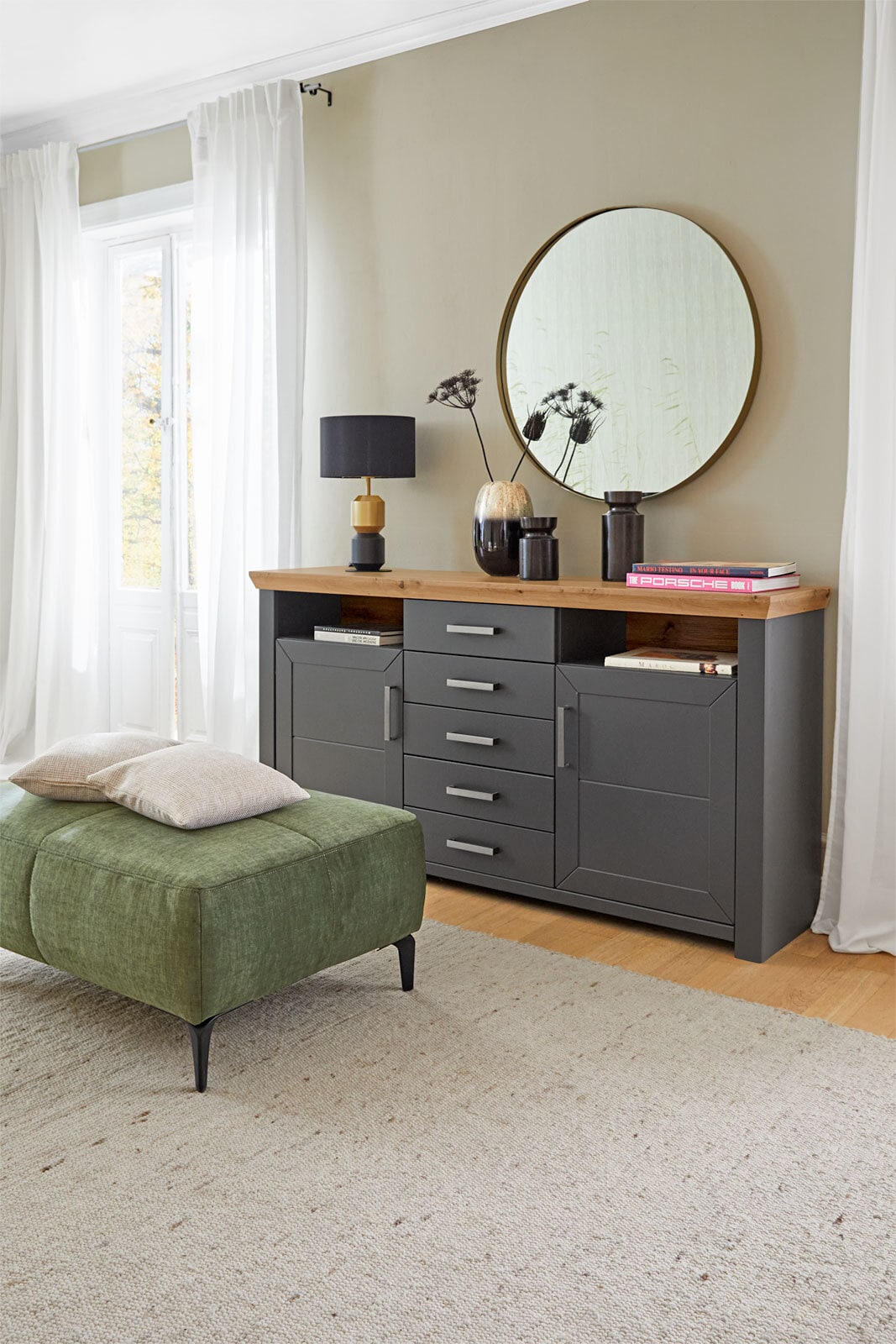 set one by Musterring Sideboard YORK 55 Grau