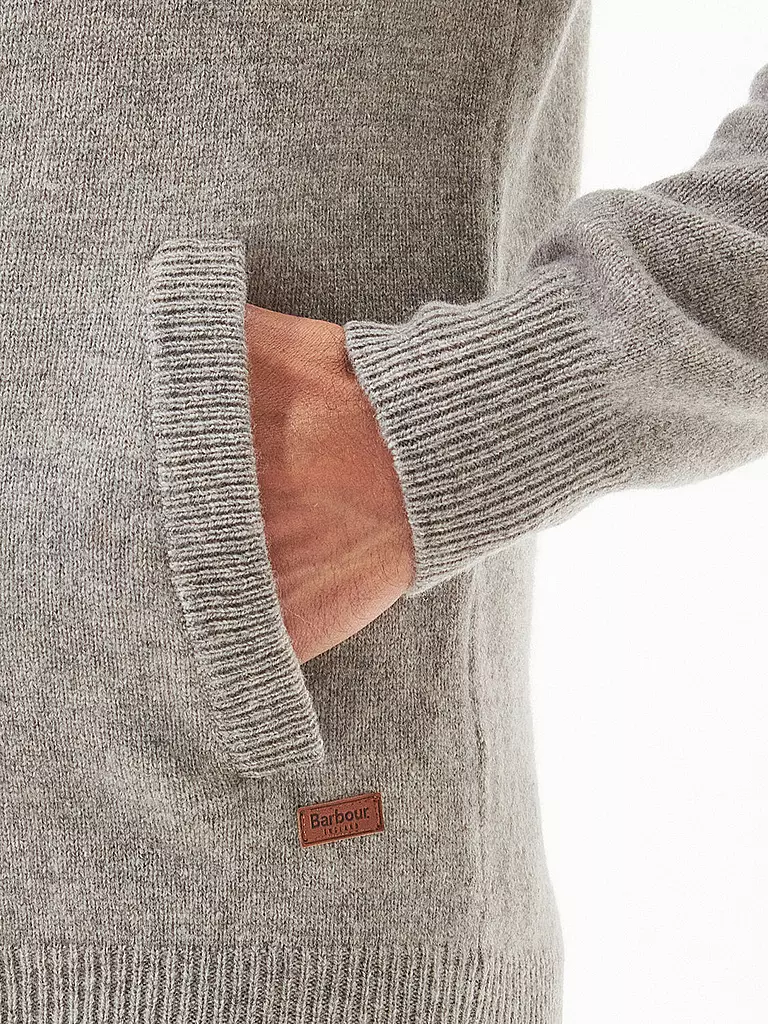 BARBOUR Strickjacke ESSENTIAL hellgrau