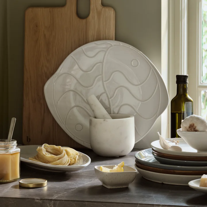 Broste Copenhagen - Pesce Platte oval, weiss
