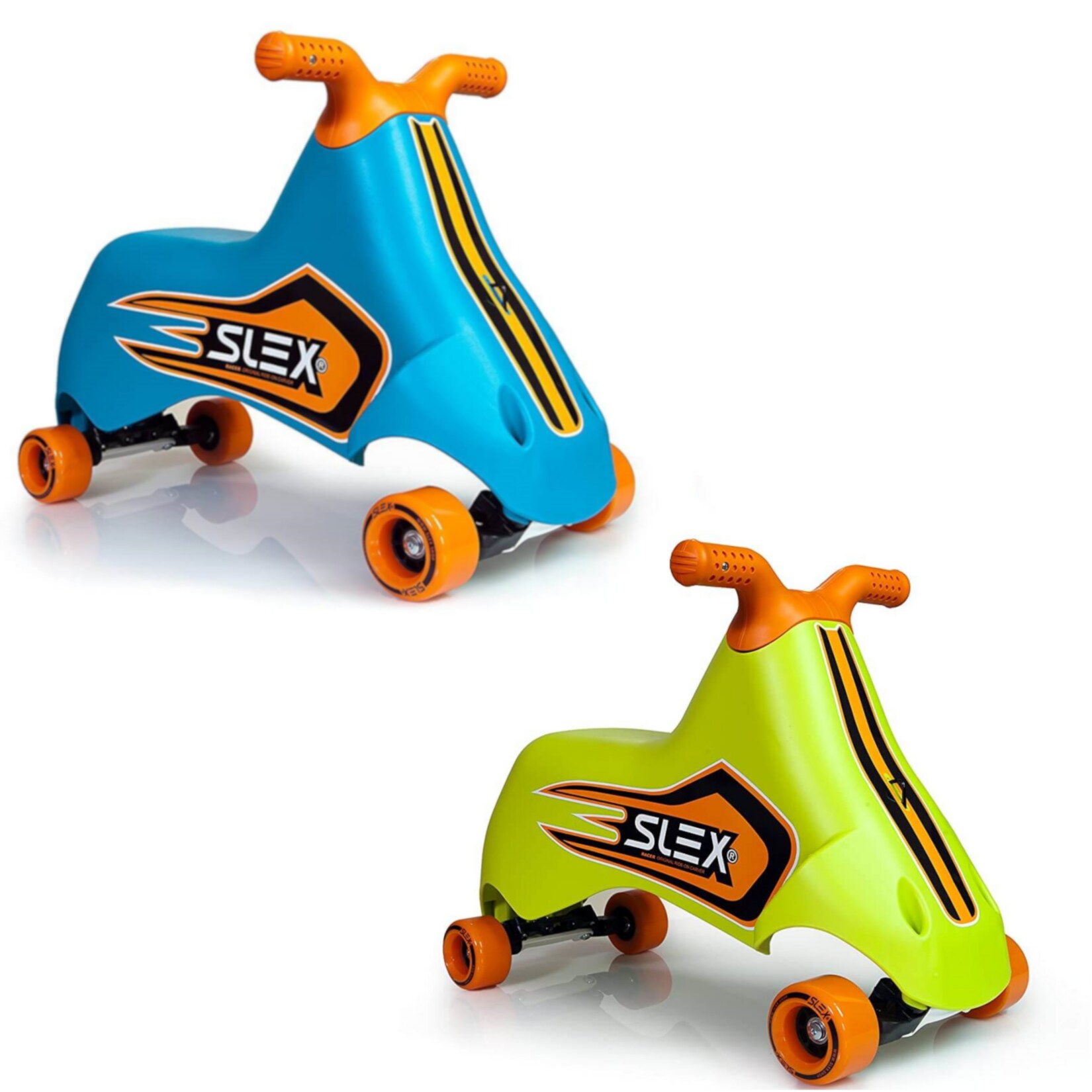 SLEX RACER Rutschfahrzeug in grün Kinder Rutschauto ABEC 3 Longboard Rollen bis 35kg