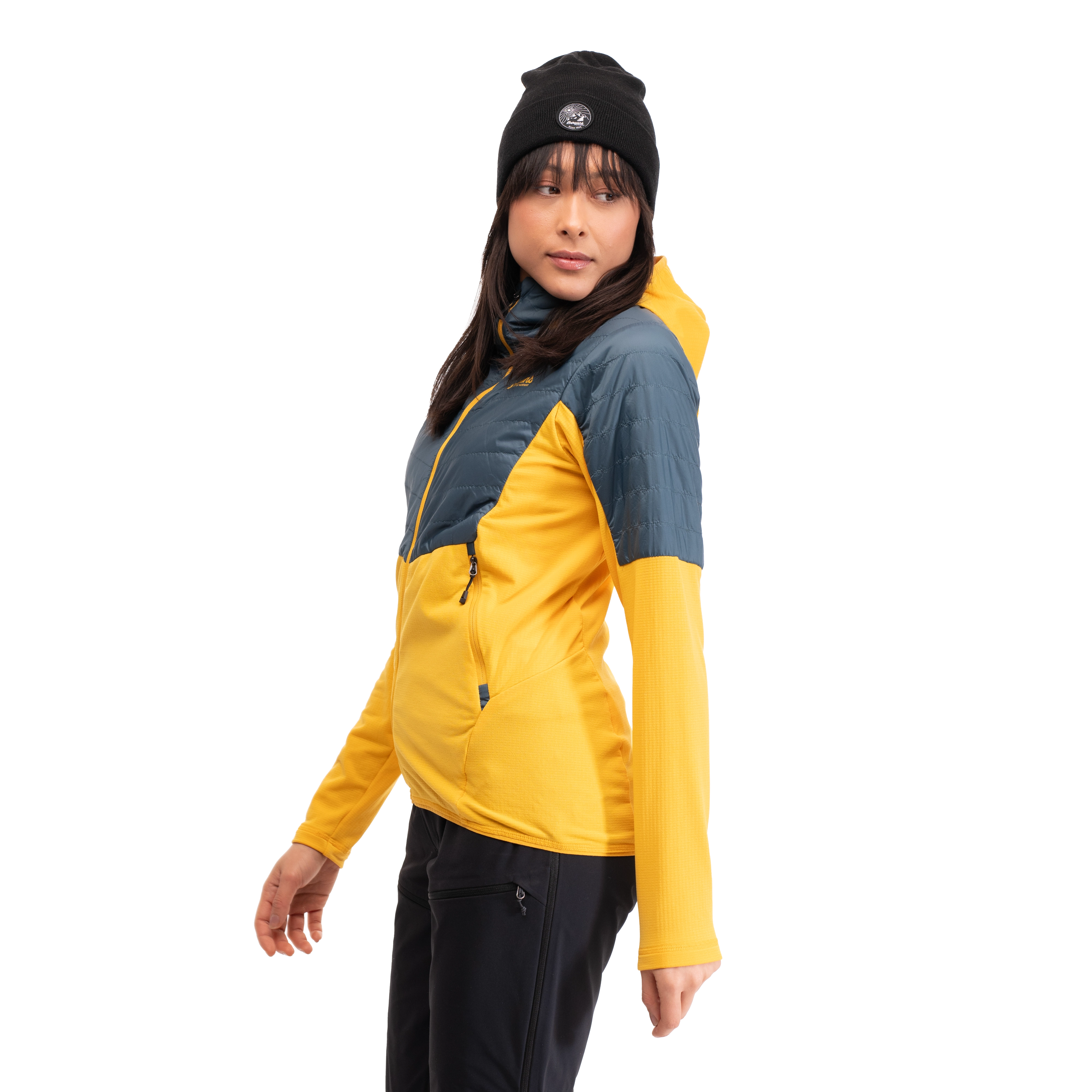 Senja Midlayer Hood W Jacket Light Golden Yellow / Orion Blue