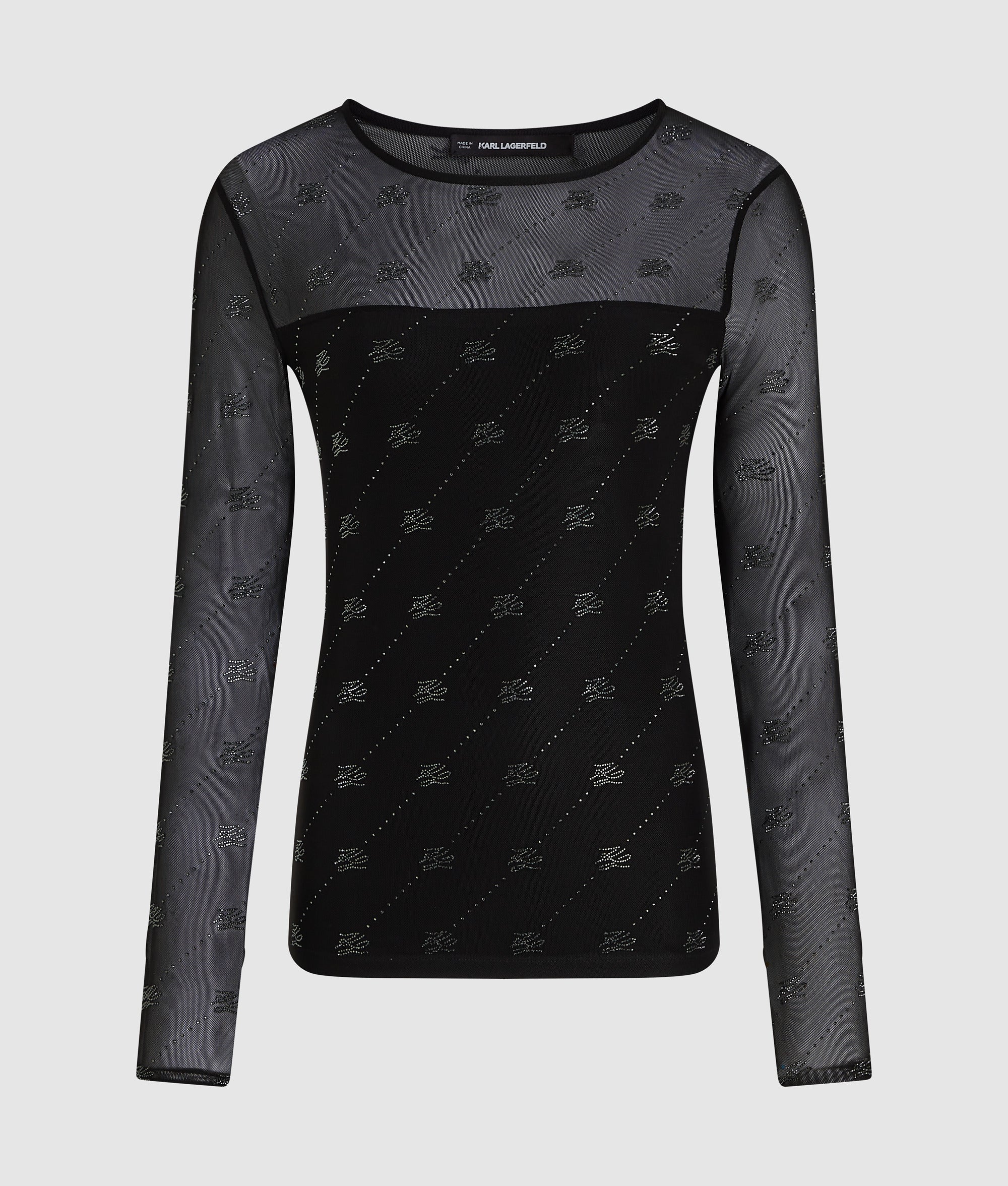 Autograph mesh top met strass