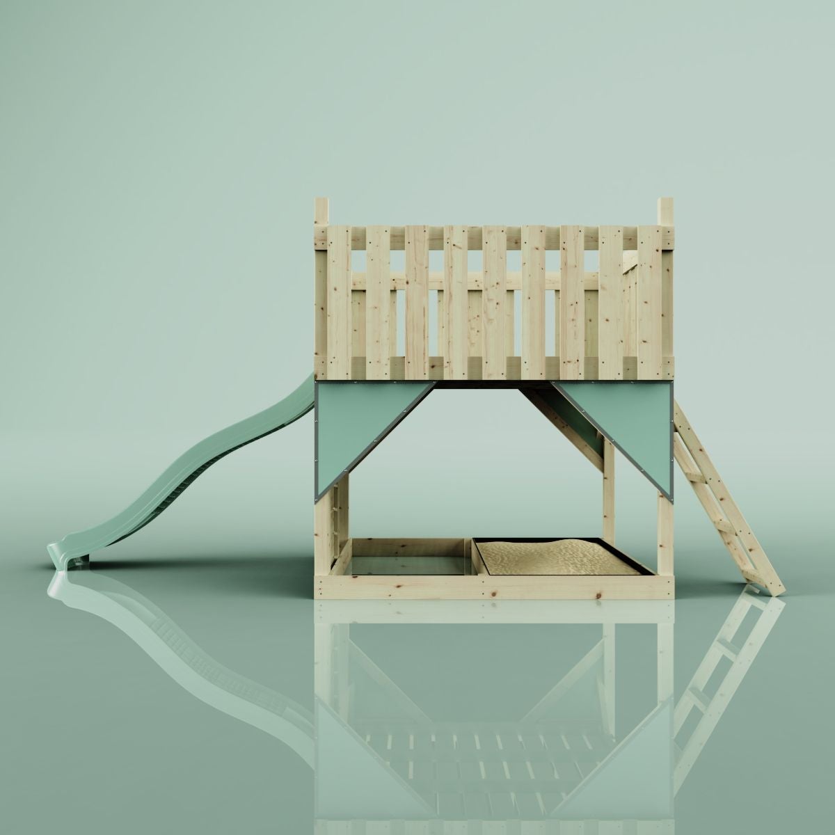 PolarPlay platform sterrenhemel van hout in groen