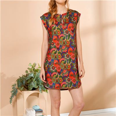 Chemise de nuit tunique fleurie
