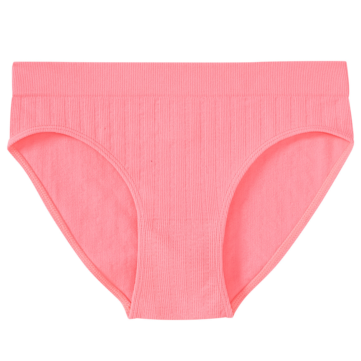 Yigga 3 Mädchen Slips mit Rippstruktur schwarz / neonorange