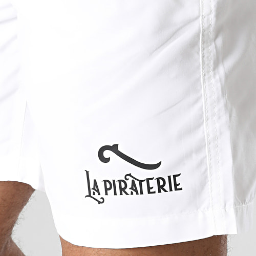 Short De Bain Logo 2 Blanc Noir