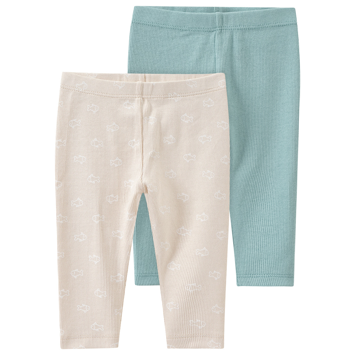 Topomini 2 Newborn Leggings mit Rippstruktur salbei / beige
