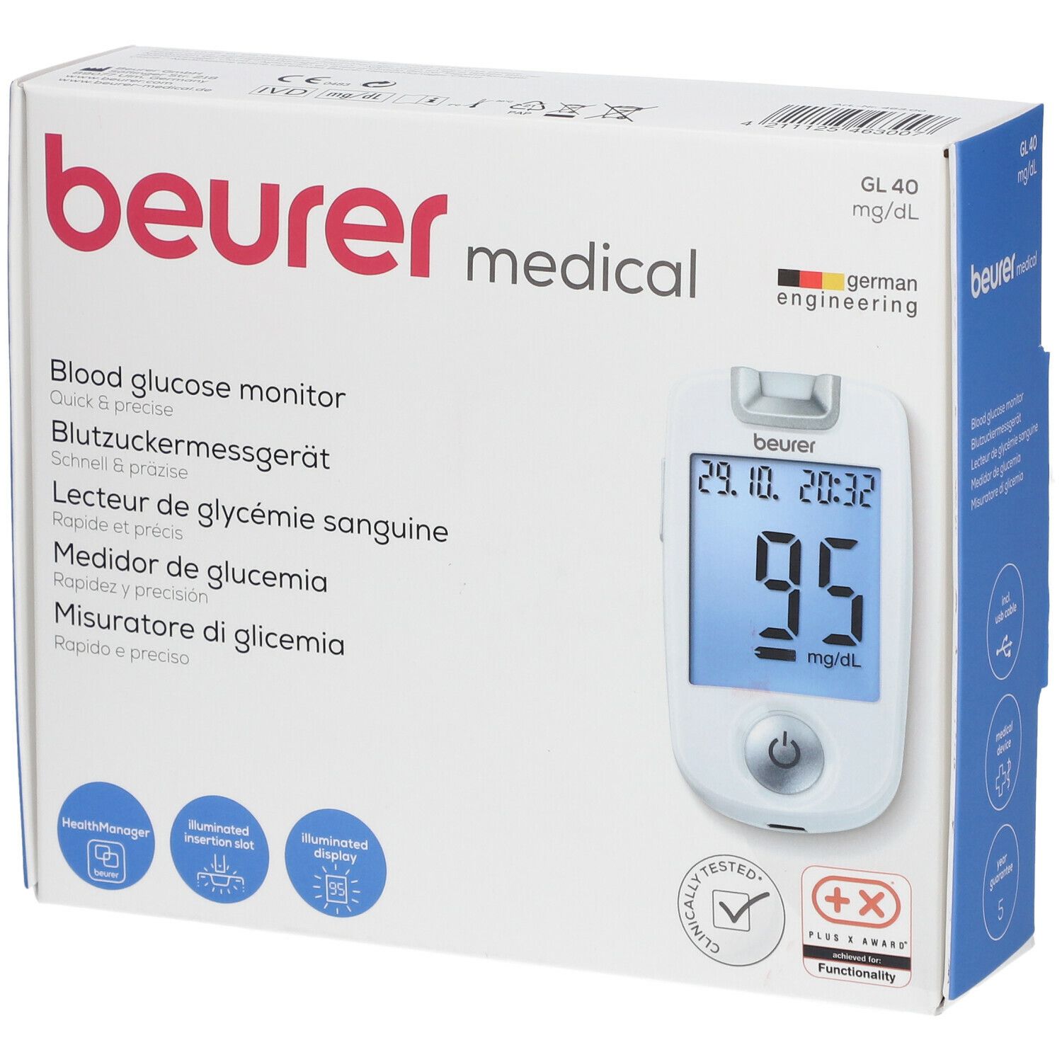 beurer Blutzucker Messgerät GL40 mg/dl