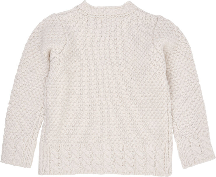 Copenhagen Colors LAMBWOOL CARDIGAN W. BOW EMB Cream