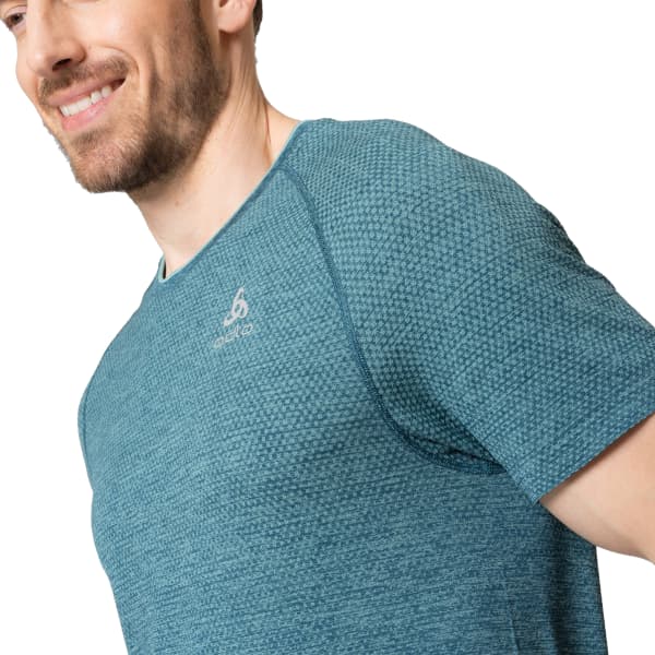 T-shirt running ODLO MC ESSENTIAL SEAMLESS SAXONY BLUE MELANGE