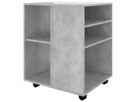 Armoire à roulettes Gris béton 60x53x72 cm Bois d'ingénierie