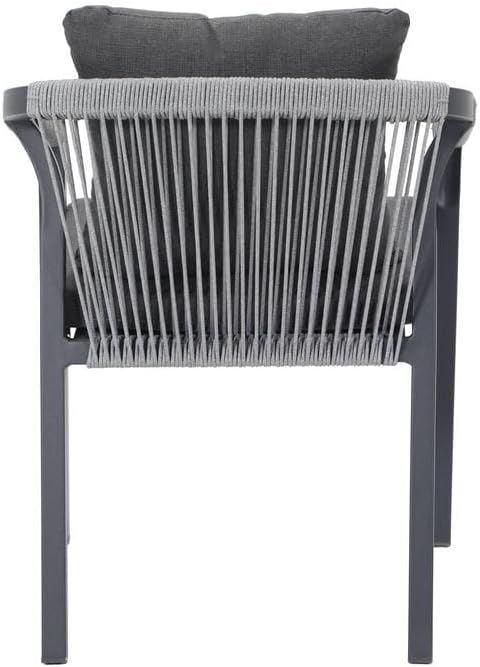 OUTLIV. Bordeaux Stapelsessel Aluminium Rope anthrazit dunkelgrau stapelbar witterungsbeständig inkl Kissen 59x62,5x74,5 cm