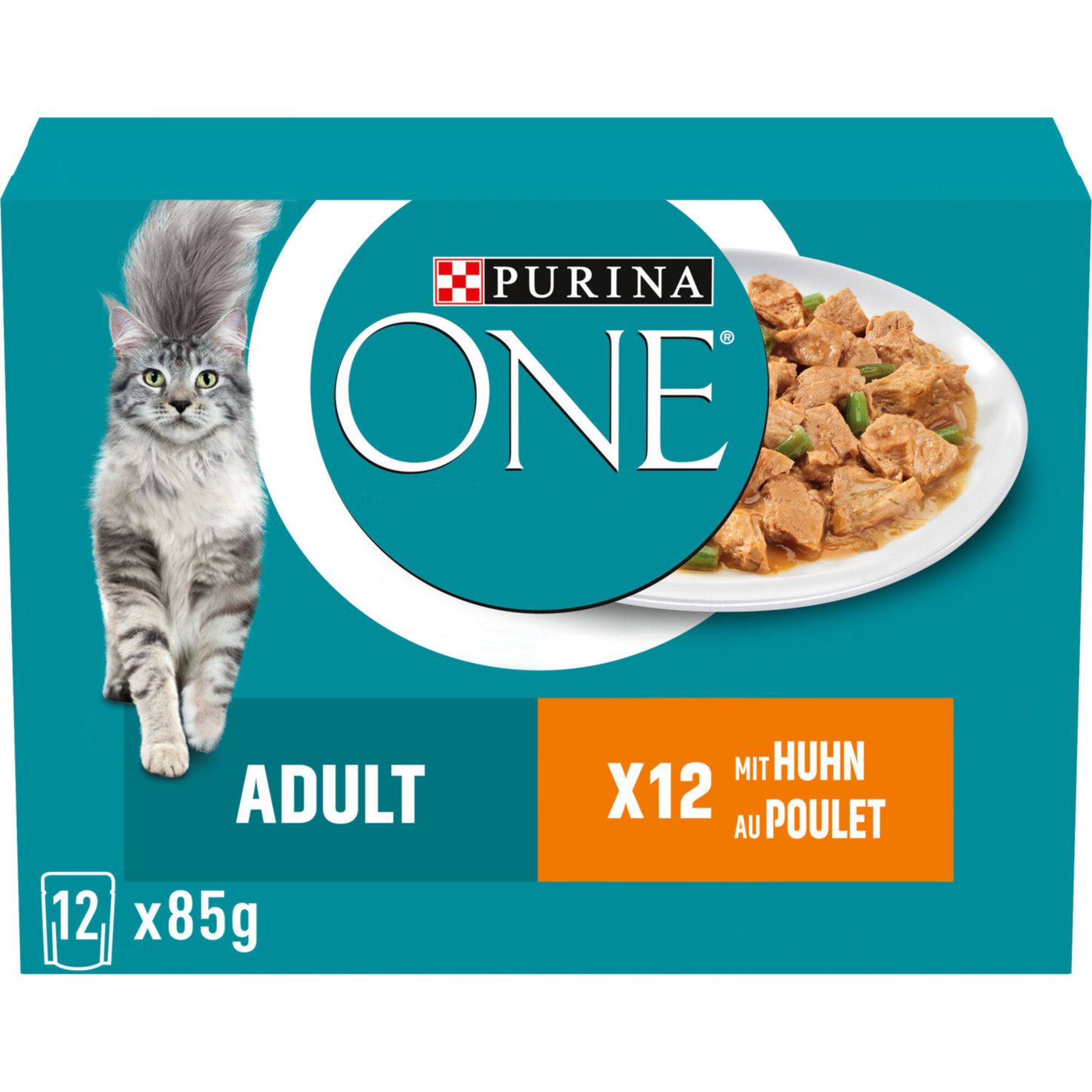 Purina ONE Adult Katzenfutter in Sauce Huhn 12x85g