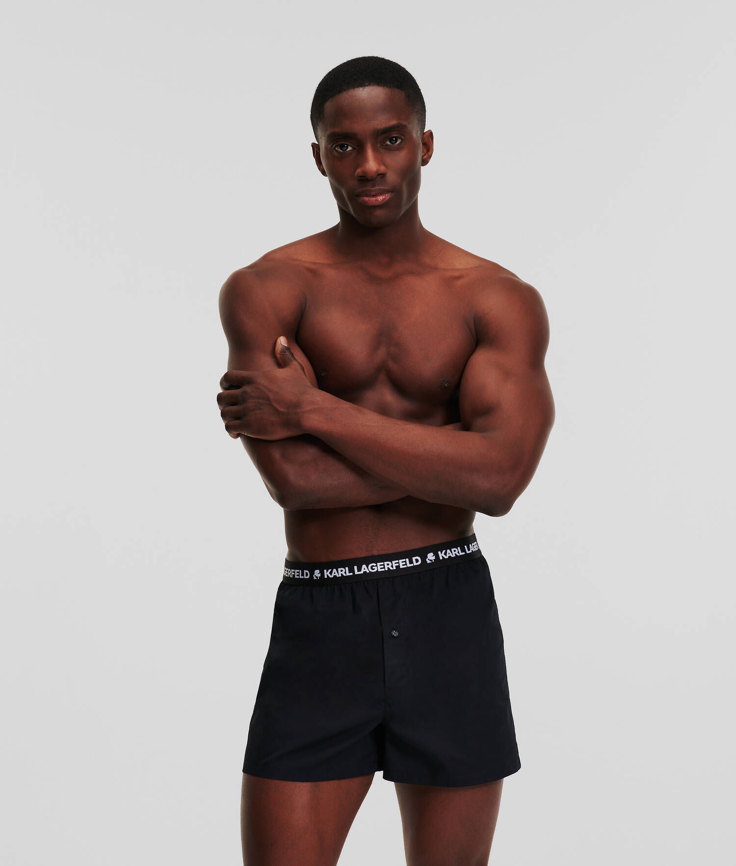 SHORT BOXER TISSÉ AVEC LOGO KARL - LOT DE 3