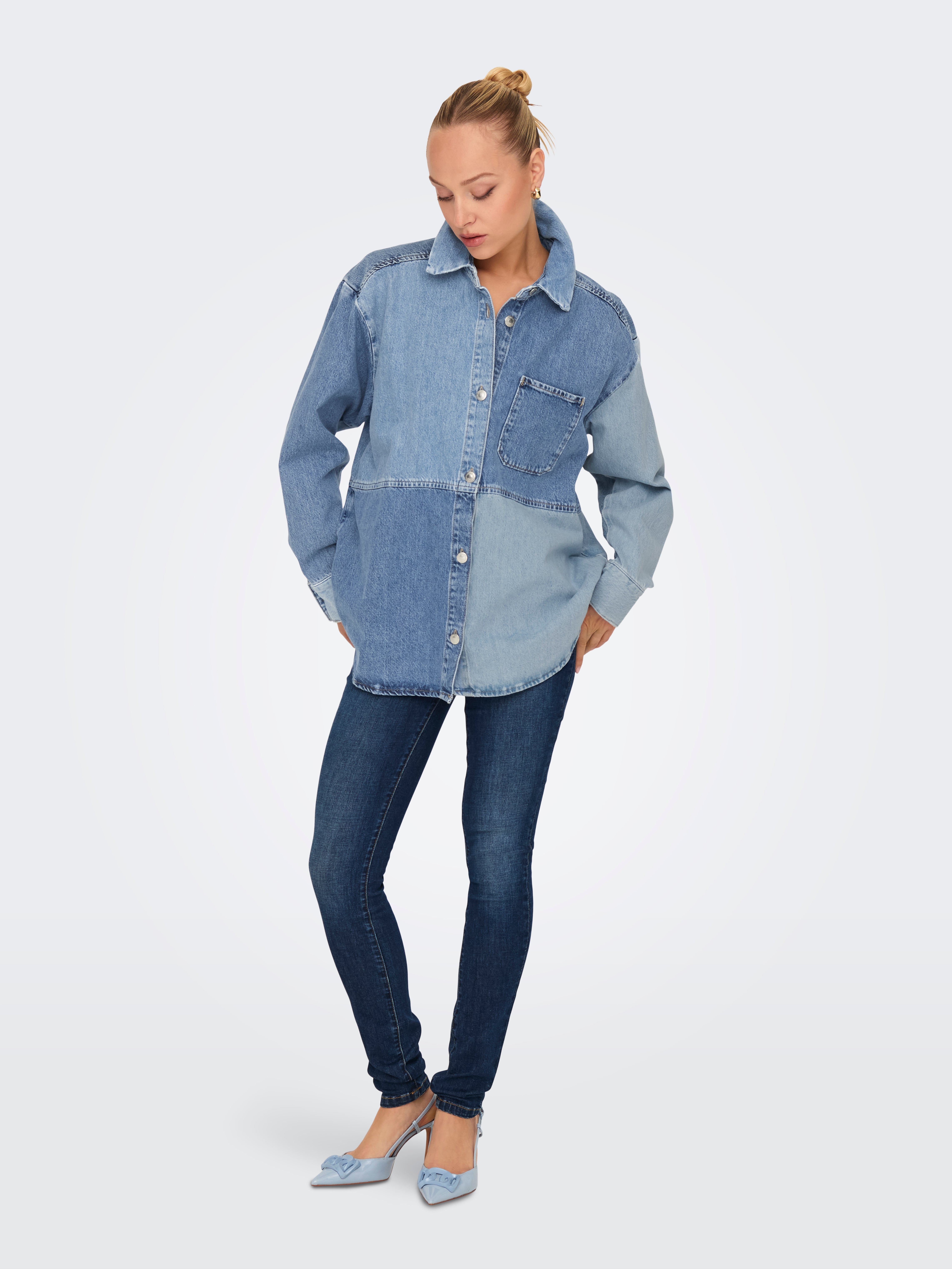 ONLSANINA Jeanshemd Light Blue Denim