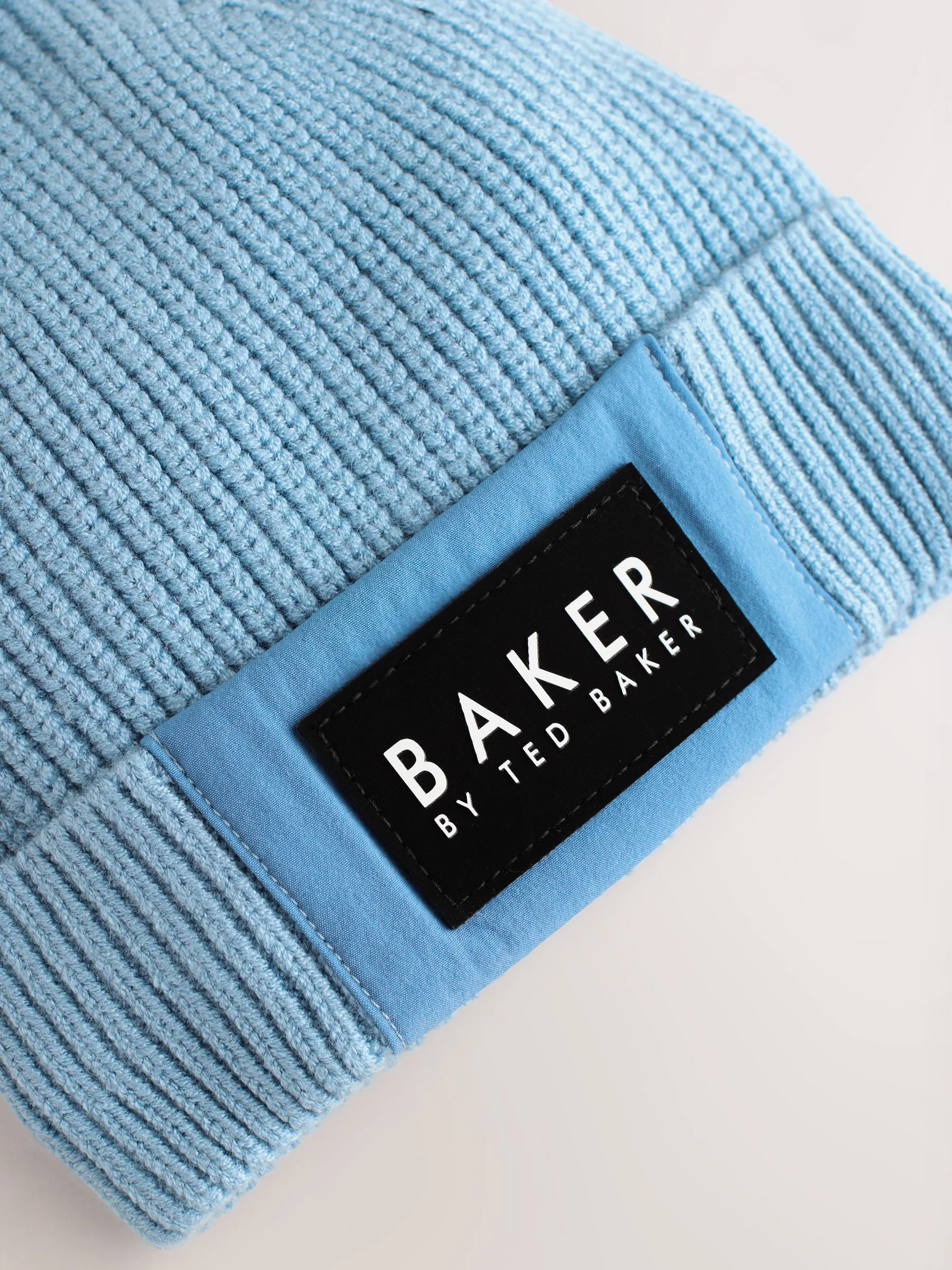 Blauw - Baker by Ted Baker Boys Pom Beanie and Mittens Set