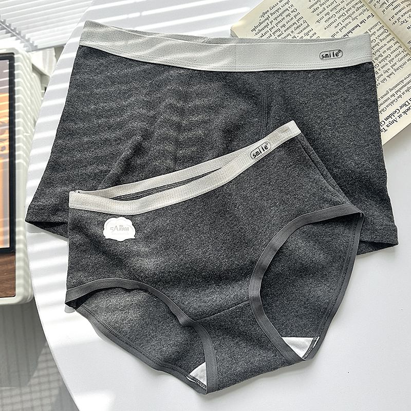Pancherry - Matching set voor koppels: boxershort met contrasterende rand + panty