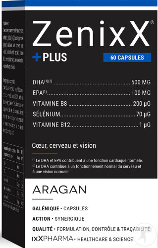 ZenixX PLUS Oméga 3 Acide Folique 60 Capsules