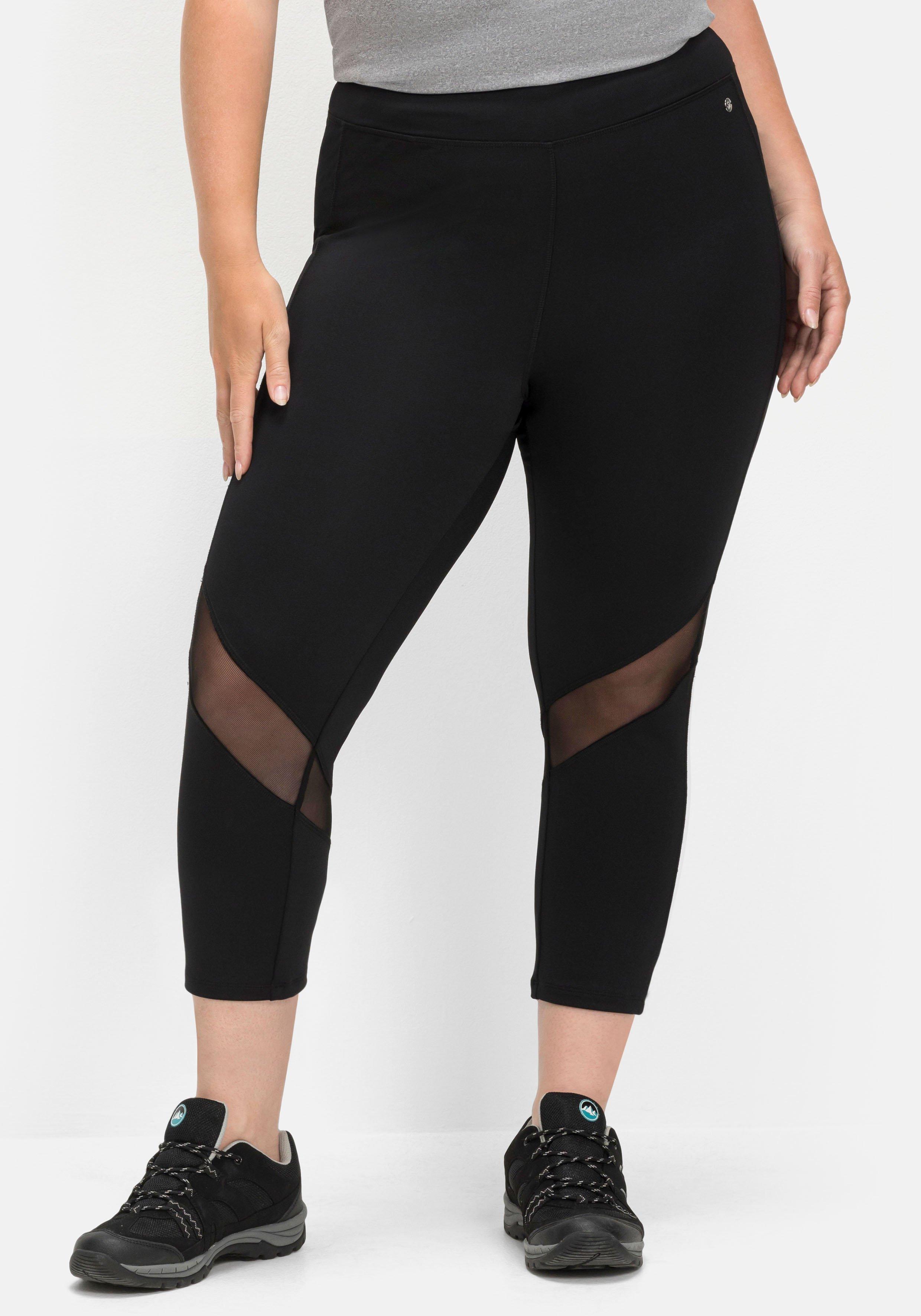 Funktionsleggings in 3/4-Länge, mit Mesh-Einsatz