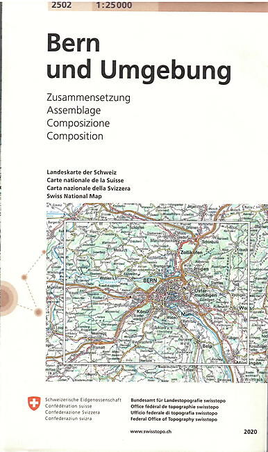BUNDESAMT - 2502 BERN UND UMGEBUNG ECHELLE 1 25 000