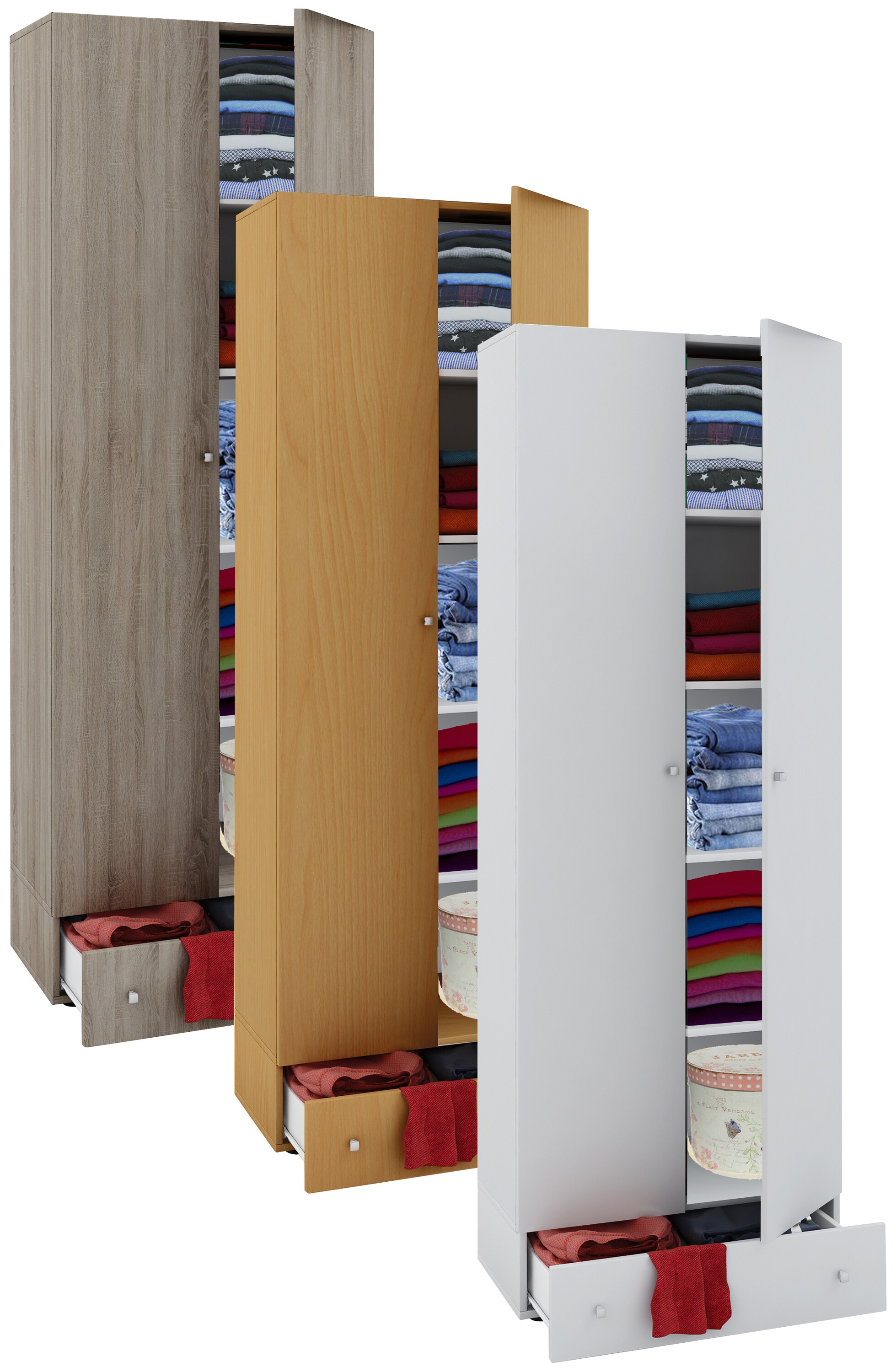 VCM Holz Kleiderschrank Jugendschrank Kinderschrank Schrank Vandol DrehtürenS