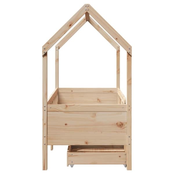 vidaXL Barnesengeramme med skuffer 70x140 cm heltre furu