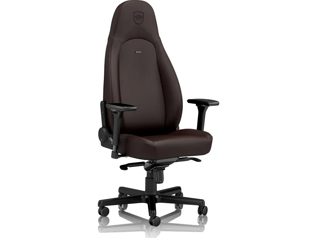 noblechairs Icon, Polstret sæde, Polstret ryglæn, Brun, Brun, Imiteret læder, Imiteret læder