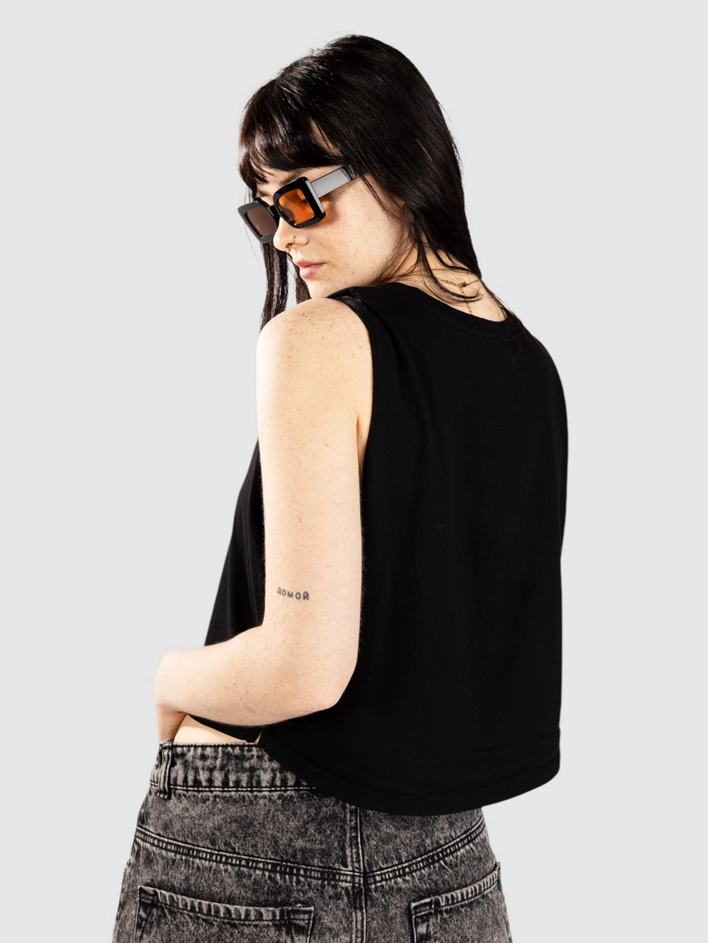 Salty Crew Sea Life Cropped Tank Top black