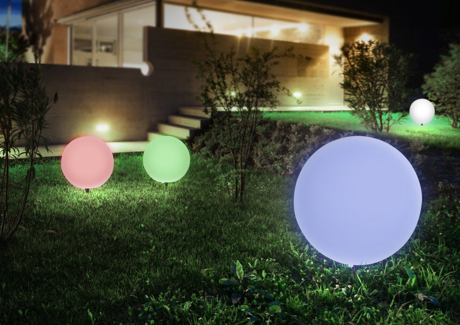 Außenleuchte - weiß - Smart Home - Ø 30 cm