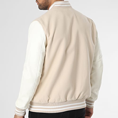 Veste Teddy QQ675 Beige Blanc