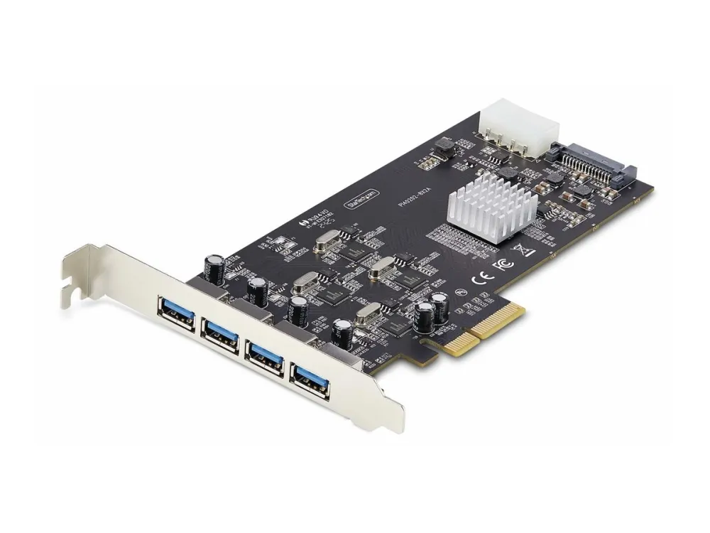 StarTech.com 4-Port USB-A PCIe Card, USB 3.2 5Gbps, 4x USB Controllers - USB-adapter - PCIe 2.0 x4 - USB 3.2 Gen 1 x 4 - sort - for P/N: FCREADMICRO3V2, USB315AC1M, USB3S2SAT3CB
