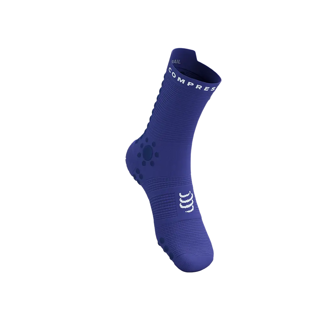 Compressport Pro Racing v4.0 Trail Compressiesokken Blauw/Wit