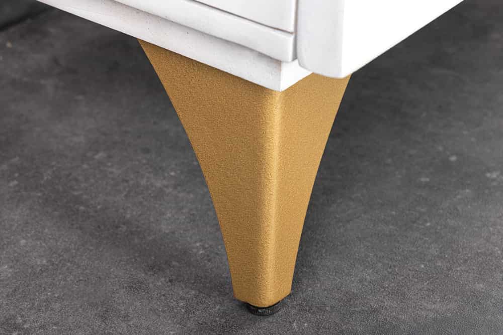 Handgearbeitetes Sideboard GOLDEN SUNSET 180cm weiß gold Mangoholz Metallbeine