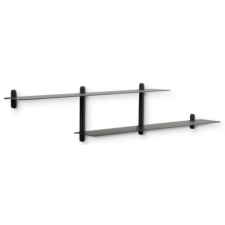 Gejst - Nivo Wandregal H Large, Esche, schwarz / schwarz