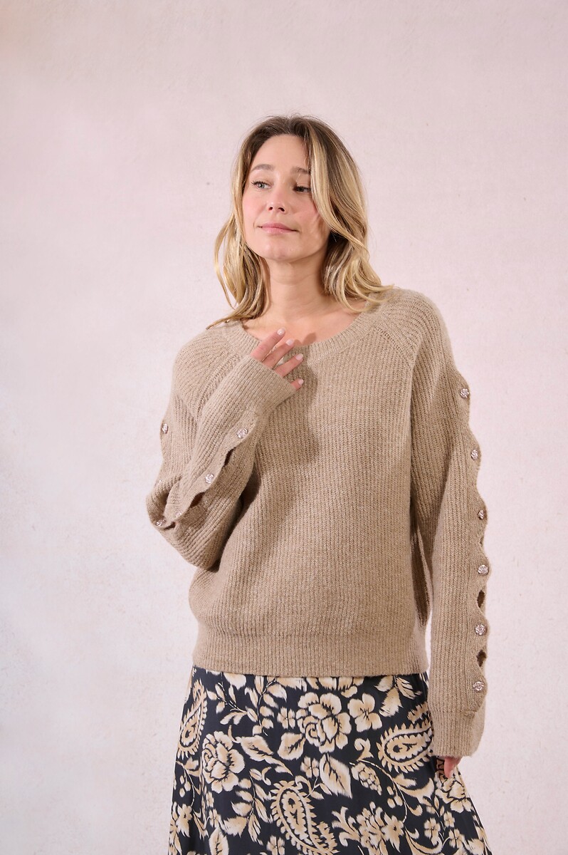 MOLLY BRACKEN<br>Suéter com mangas abotoadas